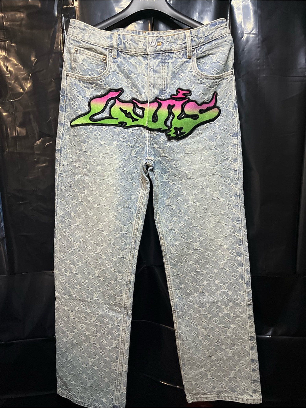 Louis Vuitton Graffiti Denim Jeans Monogram Size 32 Mens